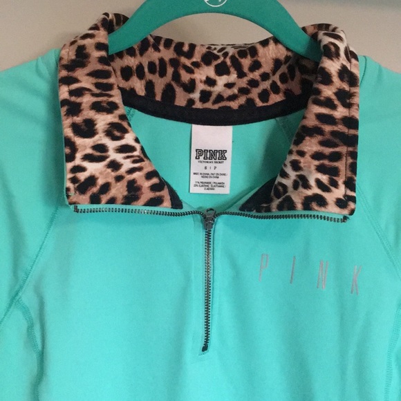 PINK Victoria's Secret Tops - 2/$20 VS PINK 1/4 Zip leopard collar